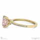 morganite engagement ring with hidden halo and side stones yellow gold with 18k yellow gold metal and radiant shape diamond