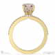 morganite engagement ring with hidden halo and side stones yellow gold with 18k yellow gold metal and radiant shape diamond