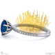 pincushion fynbos flower high set engagement ring white gold with 18k white gold metal and round shape diamond