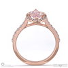 morganite halo marquise shaped side stone engaement ring rose gold with 18k rose gold metal and marquise shape diamond