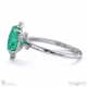 southern cross star green lab grown diamond celestial oval engagement ring white gold with 18k white gold metal and oval shape diamond