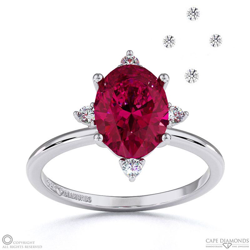Southerland Sparkle Star Ruby Engagement Ring White Gold