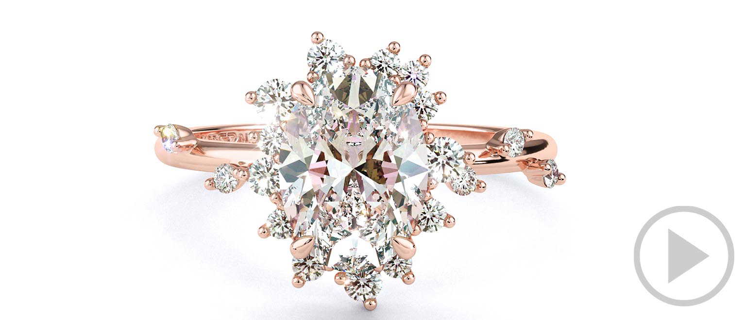 Karoo Starlight Lab Grown Diamond Engagement Ring Rose Gold top video