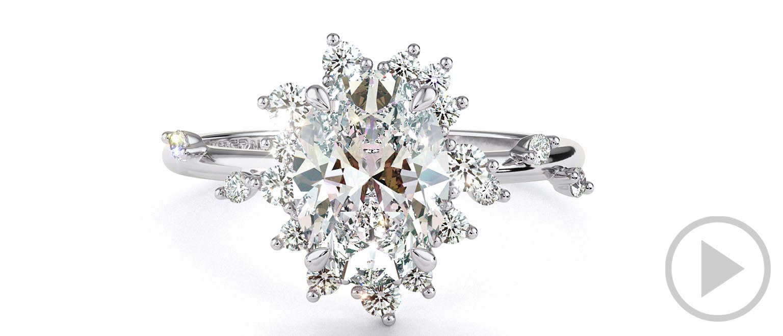 Karoo Starlight Lab Grown Diamond Engagement Ring White Gold top video