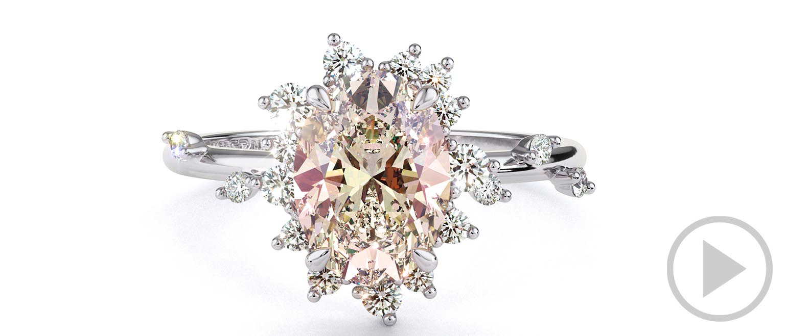 Karoo Stars Pink Natural Diamond Engagement Ring White Gold top video