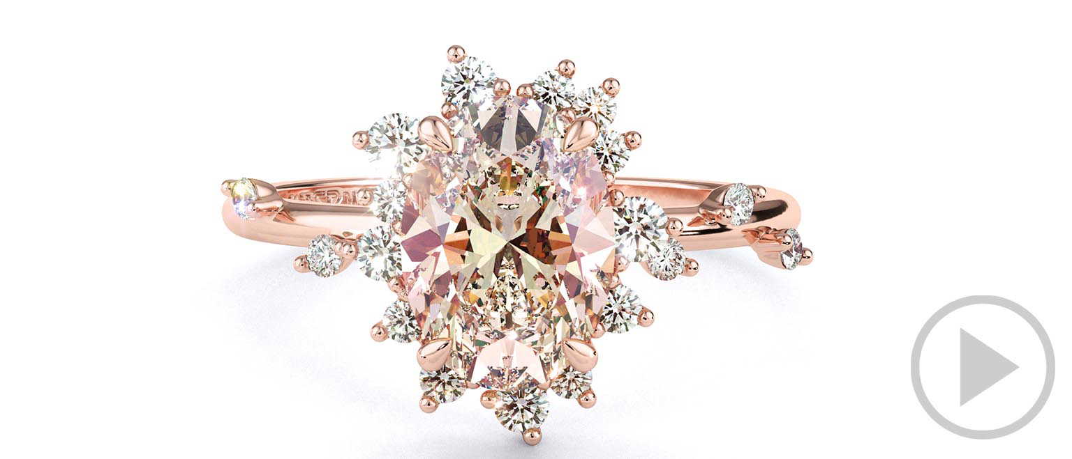 Karoo Stars Pink Natural Diamond Engagement Ring Rose Gold top video