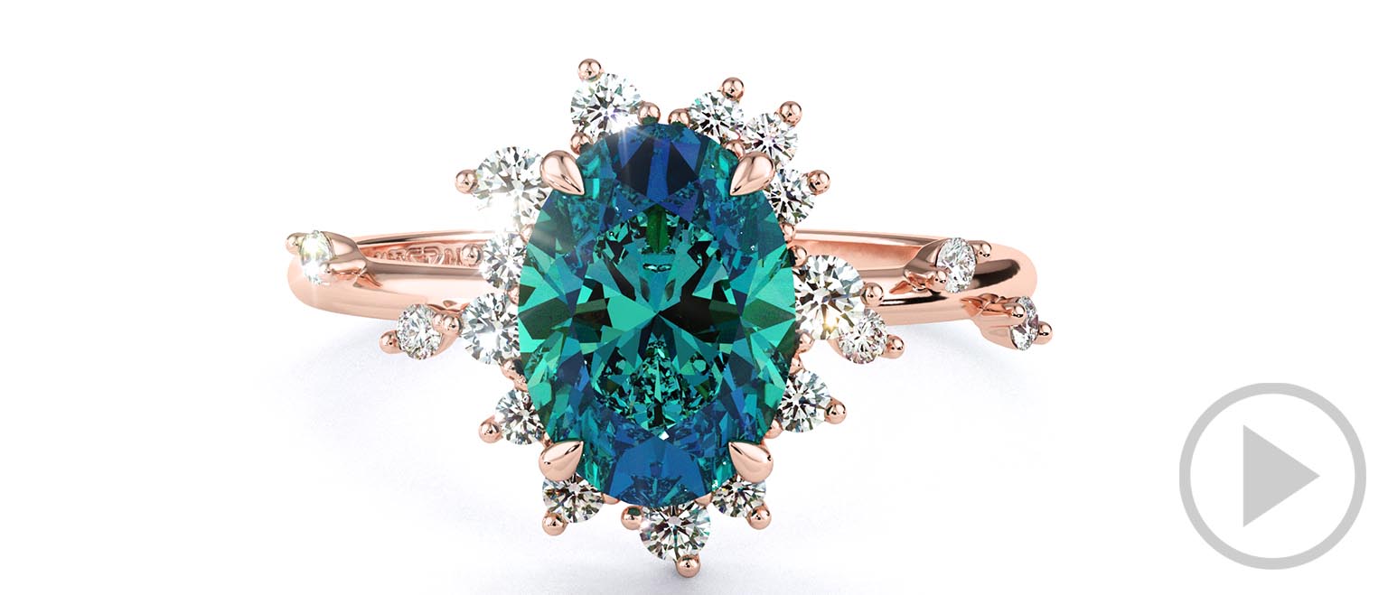 Karoo Stars Alexandrite Engagement Ring Rose Gold top video