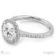 round halo pave natural diamond engagement ring white gold with 9k white gold metal and round shape diamond
