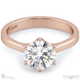 unique 6 claw flawless natural diamond engagement ring rose gold with 9k rose gold metal and round shape diamond