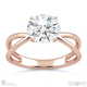 cross over split band natural diamond engagement ring rose gold with 9k rose gold metal and round shape diamond