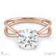 cross over split band natural diamond engagement ring rose gold with 9k rose gold metal and round shape diamond