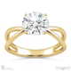 cross over split band lab grown diamond engagement ring yellow gold with 18k yellow gold metal and round shape diamond