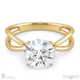 cross over split band lab grown diamond engagement ring yellow gold with 18k yellow gold metal and round shape diamond