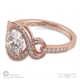 halo crossover infinity engagement ring rose gold with 9k rose gold metal and round shape diamond