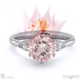 blushing bride fynbos pink natural diamond round trillogy engagement ring white gold with 9k white gold metal and round shape diamond