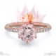 blushing bride fynbos pink natural diamond round side stone engagement ring rose gold with 18k rose gold metal and round shape diamond