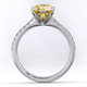 blushing bride fynbos yellow natural diamond round side stone engagement ring white gold with 9k white gold metal and round shape diamond