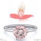 disa orchid fynbos pink natural diamond solitaire engagement ring white gold with 18k white gold metal and round shape diamond
