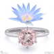 water lily pink natural diamond solitaire engagement ring platinum with platinum metal and round shape diamond