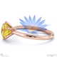 water lily yellow lab grown diamond solitaire engagement ring rose gold with 18k rose gold metal and round shape diamond