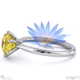 water lily yellow lab grown diamond solitaire engagement ring platinum with platinum metal and round shape diamond