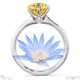 water lily yellow lab grown diamond solitaire engagement ring platinum with platinum metal and round shape diamond