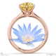 water lily yellow lab grown diamond solitaire engagement ring rose gold with 18k rose gold metal and round shape diamond