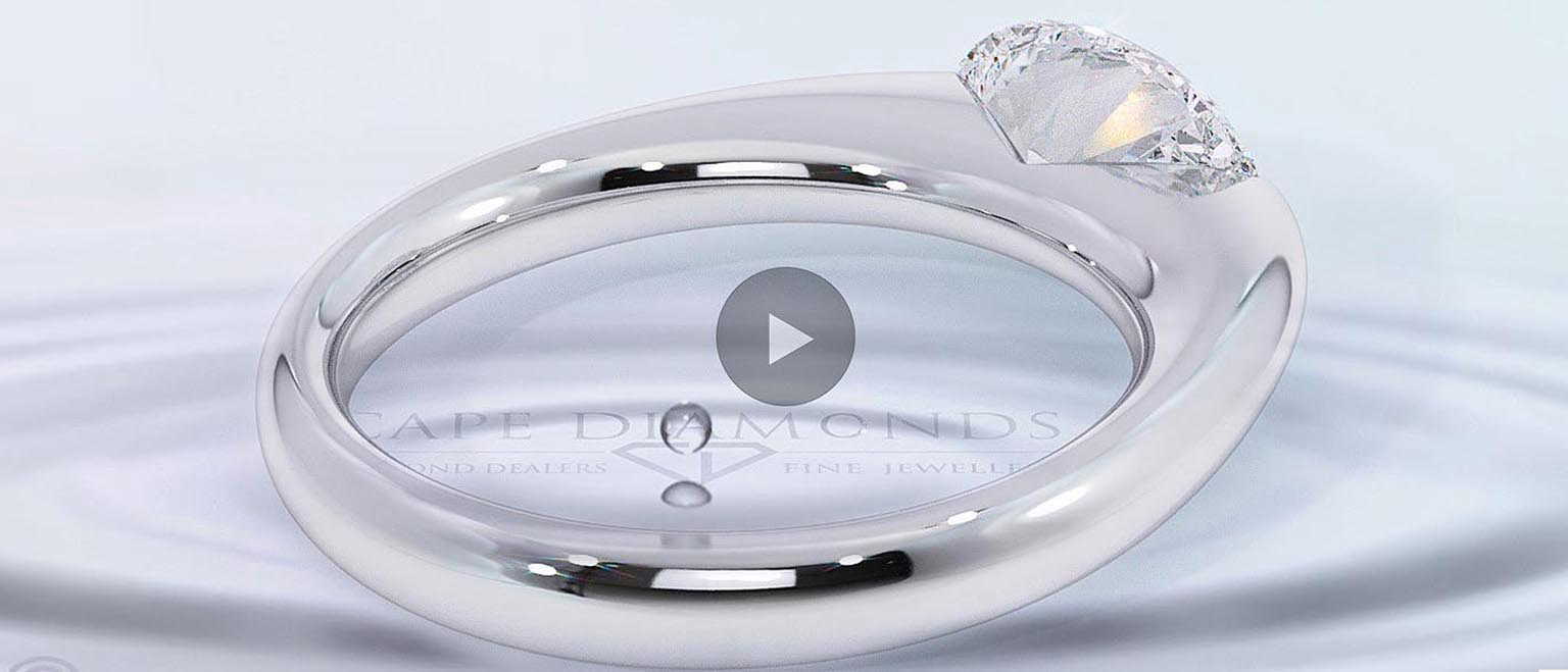 Soul East-West Oval Natural Diamond Engagement Ring White Gold top video