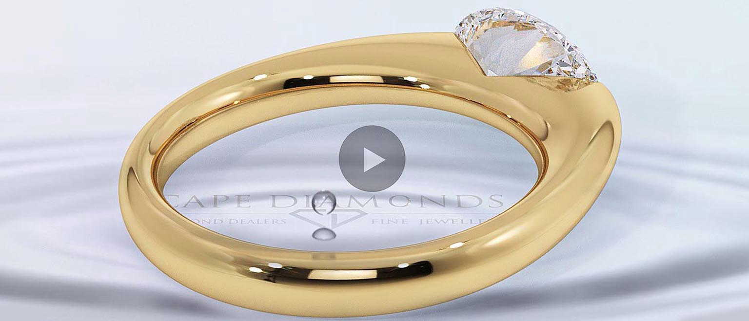 Soul East-West Oval Natural Diamond Engagement Ring Yellow Gold top video