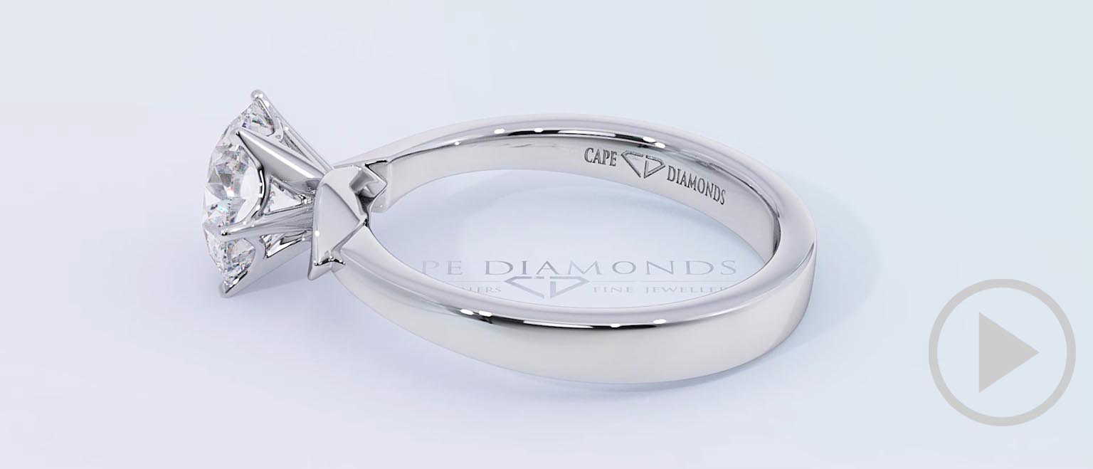 Stunning Strelitzia Solitaire Natural Diamond Engagement Ring White Gold top video