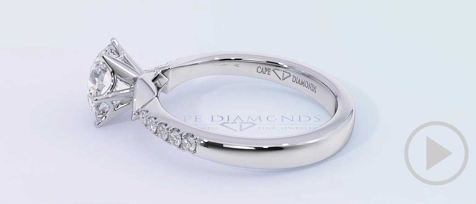 Stunning Strelitzia Double Side Stone Natural Diamond Engagement Ring White Gold top video