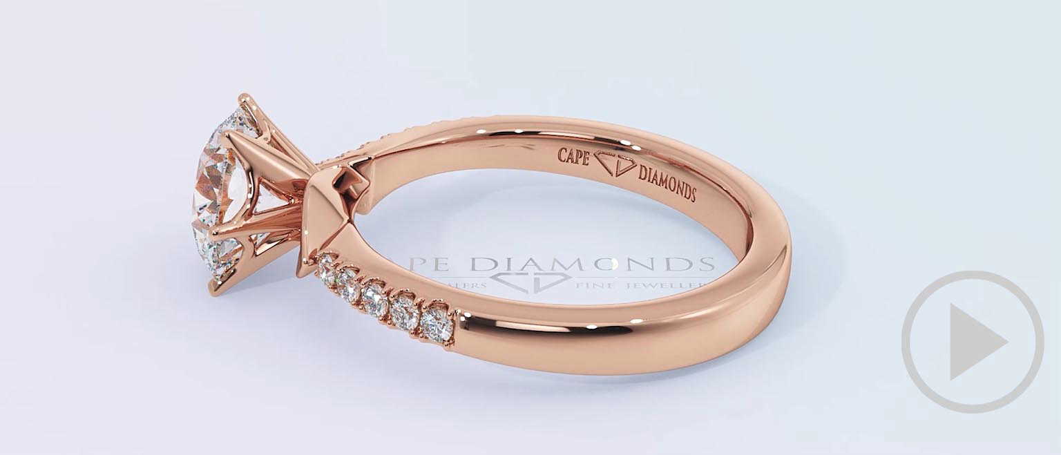 Stunning Strelitzia Double Side Stone Lab Grown Diamond Engagement Ring Rose Gold top video