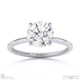 round lab grown diamond solitaire ring white gold with cat claw setting with 9k white gold metal and round shape diamond