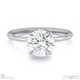 round lab grown diamond solitaire ring white gold with cat claw setting with 9k white gold metal and round shape diamond