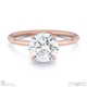 round-cut solitaire lab grown diamond ring rose gold with cat claw setting with 9k rose gold metal and round shape diamond