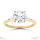 round lab grown diamond solitaire ring yellow gold with cat claw setting with 9k yellow gold metal and round shape diamond