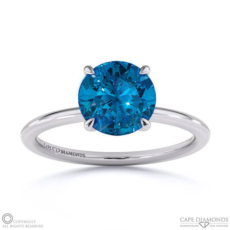 Sapphire Round Solitaire Claw Engagement Ring White Gold