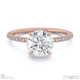 round-cut natural diamond with side stones engagement ring rose gold with 18k rose gold metal and round shape diamond