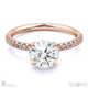 cat claw round natural diamond engagement ring rose gold with 9k rose gold metal and round shape diamond