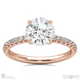 cat claw round natural diamond engagement ring rose gold with 9k rose gold metal and round shape diamond