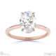 oval-cut solitaire lab grown diamond ring rose gold with 4 cat claws with 9k rose gold metal and oval shape diamond