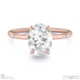 oval-cut solitaire lab grown diamond ring rose gold with 4 cat claws with 9k rose gold metal and oval shape diamond
