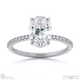 oval-cut natural diamond with side stones engagement ring white gold with 9k white gold metal and oval shape diamond