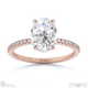 oval-cut lab grown diamond with side stones engagement ring rose gold with 9k rose gold metal and oval shape diamond