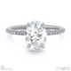 oval-cut natural diamond with side stones engagement ring white gold with 9k white gold metal and oval shape diamond