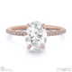 oval-cut lab grown diamond with side stones engagement ring rose gold with 9k rose gold metal and oval shape diamond
