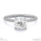cushion natural diamond four cat claws side stones white gold with 9k white gold metal and cushion shape diamond