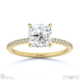 cushion-shaped lab grown diamond with side stones engagement ring yellow gold with 9k yellow gold metal and cushion shape diamond
