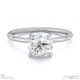 cushion solitaire lab grown diamond ring white gold with cat claw setting with 18k white gold metal and cushion shape diamond