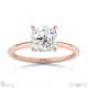 cushion-shaped solitaire lab grown diamond ring rose gold with 9k rose gold metal and cushion shape diamond